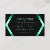 Ongebruikelijk Blauwgroen patroon met zwarte geome Visitekaartje (Achterkant)