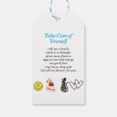 Ongebruikelijk cadeau Label - Zorg goed voor jezel Cadeaulabel (Achterkant)