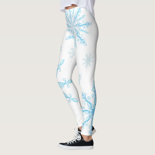 Ongebruikelijk, delicaat sneeuwvlokpatroon leggings (Links)