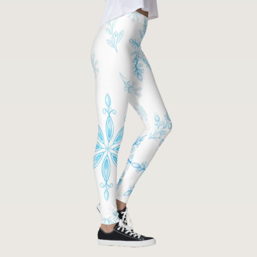 Ongebruikelijk, delicaat sneeuwvlokpatroon leggings (Rechts)