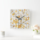 Ongebruikelijk futuristisch elektronisch stijlontw vierkante klok (Huis)