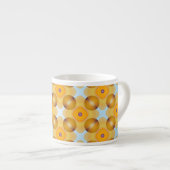 Ongebruikelijk geel geometrisch espresso kop (Voorkant rechts)