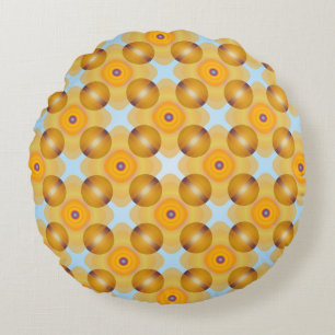 Ongebruikelijk geel geometrisch rond kussen