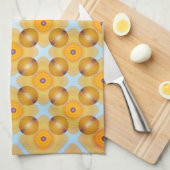 Ongebruikelijk geel geometrisch theedoek (Quarter Fold)