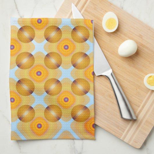 Ongebruikelijk geel geometrisch theedoek (Quarter Fold)