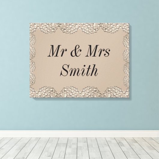 Ongebruikelijk  gepersonaliseerd cadeau voor bruil canvas afdruk (Insitu (Houten vloer))