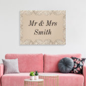 Ongebruikelijk  gepersonaliseerd cadeau voor bruil canvas afdruk (Insitu (Woonkamer))