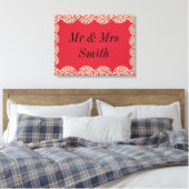 Ongebruikelijk  gepersonaliseerd cadeau voor bruil canvas afdruk (Insitu (Slaapkamer))