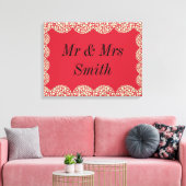 Ongebruikelijk  gepersonaliseerd cadeau voor bruil canvas afdruk (Insitu (Woonkamer))