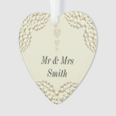 Ongebruikelijk gepersonaliseerd huwelijksgeschenk ornament (voorkant)