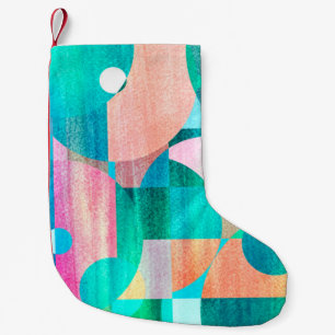 ongebruikelijk helder kleurrijk abstract patroon kleine kerstsok