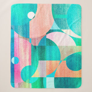 ongebruikelijk helder kleurrijk abstract patroon sherpa deken