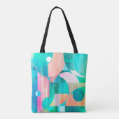 ongebruikelijk helder kleurrijk abstract patroon tote bag (Achterkant)