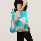 ongebruikelijk helder kleurrijk abstract patroon tote bag (Dichtbij)