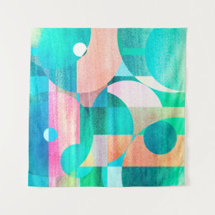 ongebruikelijk helder kleurrijk abstract patroon wandkleed