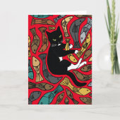 Ongebruikelijk kat- en viskat-wenskaart bedankkaart (Voorkant)