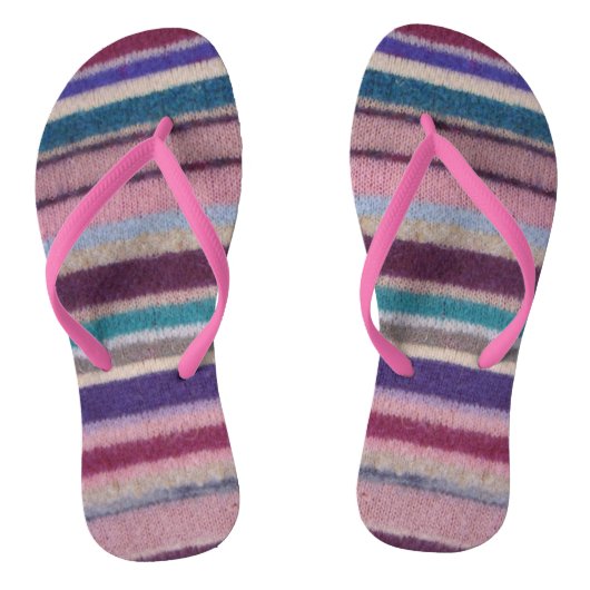 ongebruikelijk leuke  hand gebreide kleurrijke str teenslippers (Voetbed)