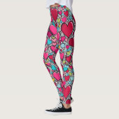 Ongebruikelijk, liefdesharten patroon leggings (Links)