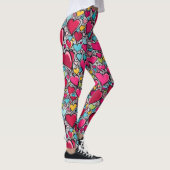 Ongebruikelijk, liefdesharten patroon leggings (Rechts)