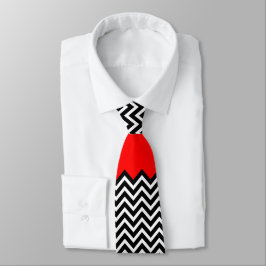 Ongebruikelijk rood wit en zwart Chevron Zig Zag Stropdas