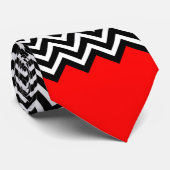 Ongebruikelijk rood wit en zwart Chevron Zig Zag Stropdas (Opgerold)