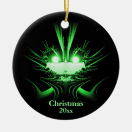 Ongebruikelijke Alien Kerstbal met Jaar Keramisch Ornament