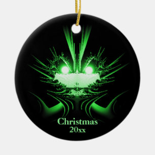 Ongebruikelijke Alien Kerstbal met Jaar Keramisch Ornament