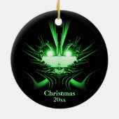 Ongebruikelijke Alien Kerstbal met Jaar Keramisch Ornament (Achterkant)