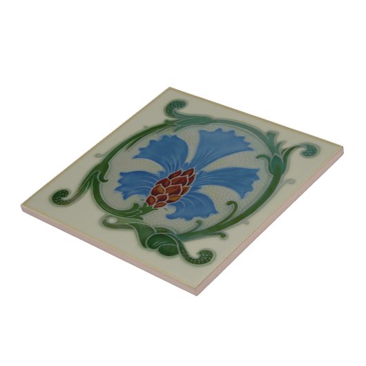 Ongebruikelijke Art Nieuw-Zeeland Bros Floral Repr Tegeltje (Zijkant)