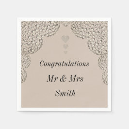 Ongebruikelijke  bruiloft gepersonaliseerde servet