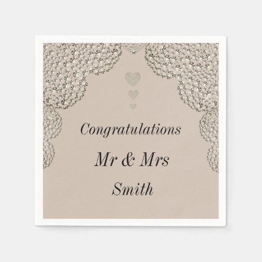 Ongebruikelijke bruiloft gepersonaliseerde servet (Voorkant)