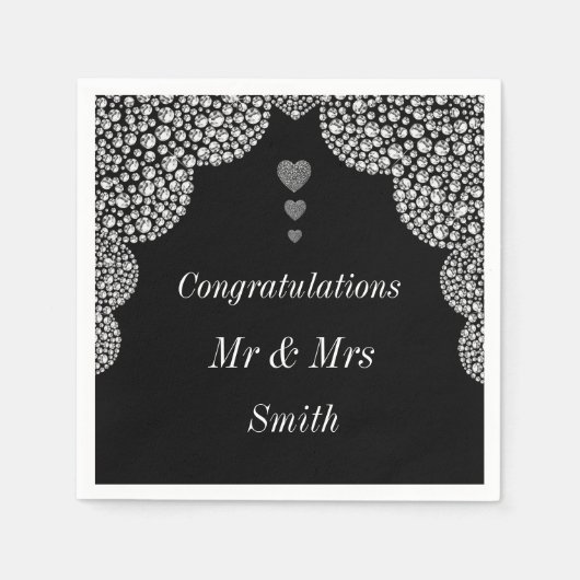 Ongebruikelijke  bruiloft gepersonaliseerde servet (Voorkant)