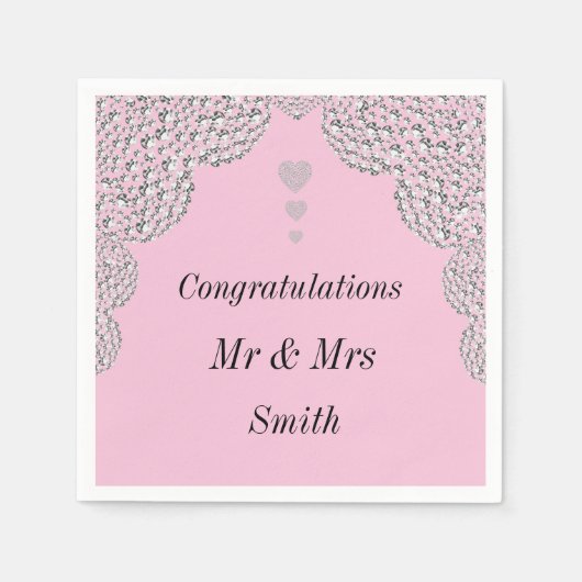 Ongebruikelijke  bruiloft gepersonaliseerde servet (Voorkant)