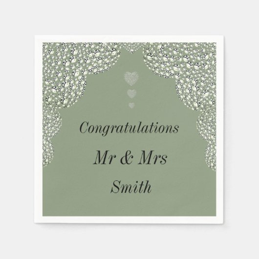 Ongebruikelijke  bruiloft gepersonaliseerde servet (Voorkant)