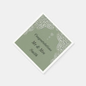 Ongebruikelijke  bruiloft gepersonaliseerde servet (Hoek)