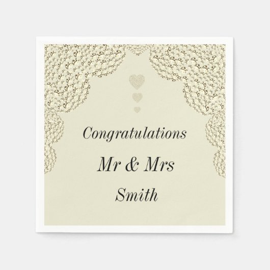 Ongebruikelijke  bruiloft gepersonaliseerde servet (Voorkant)