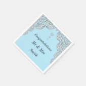 Ongebruikelijke  bruiloft gepersonaliseerde servet (Hoek)