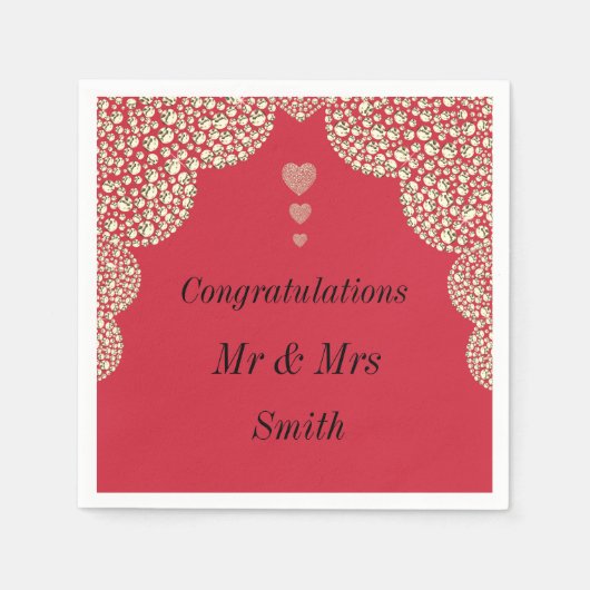 Ongebruikelijke  bruiloft gepersonaliseerde servet (Voorkant)