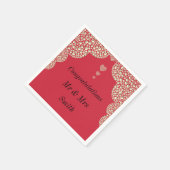 Ongebruikelijke  bruiloft gepersonaliseerde servet (Hoek)