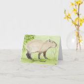 Ongebruikelijke Capybara Kaart (Gele Bloem)