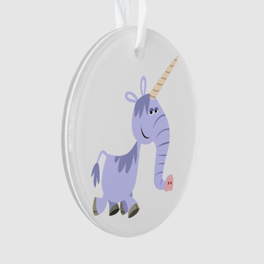 Ongebruikelijke Cartoon Unicorn Acrylornament Ornament (voorkant)