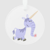Ongebruikelijke Cartoon Unicorn Acrylornament Ornament (achterkant)