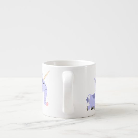 Ongebruikelijke Cartoon Unicorn Espresso Mok (Achterkant)