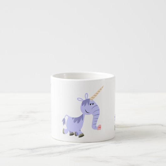 Ongebruikelijke Cartoon Unicorn Espresso Mok (Voorkant)
