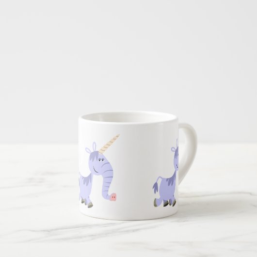 Ongebruikelijke Cartoon Unicorn Espresso Mok (Voorkant rechts)