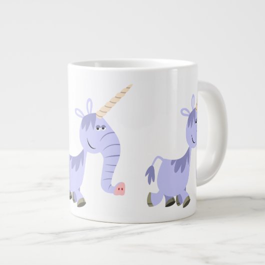 Ongebruikelijke Cartoon Unicorn Jumbo Mok (Voorkant rechts)