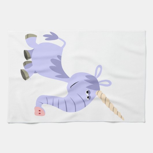 Ongebruikelijke Cartoon Unicorn Kitchen Towel Theedoek (Horizontaal)