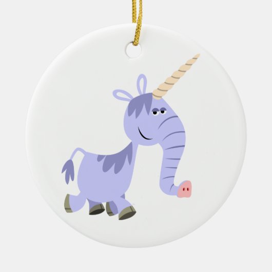 Ongebruikelijke Cartoon Unicorn Ornament (Voorkant)