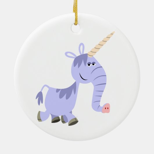 Ongebruikelijke Cartoon Unicorn Ornament (Achterkant)