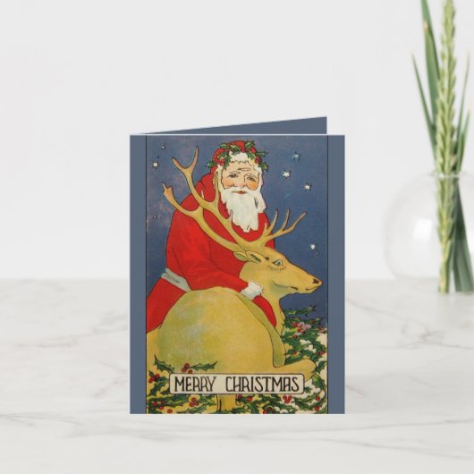 Ongebruikelijke deco santa-kerstkaart feestdagen kaart (Voorkant)